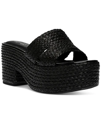 Wild Pair Niftyy Woven Espadrille Platform Wedge Slide Sandals, Created for Macy's