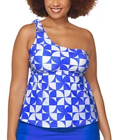 Raisins Curve Trendy Plus Marita One-Shoulder Tankini Top