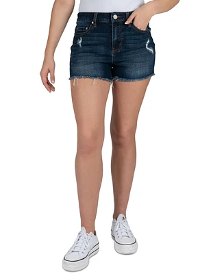 Indigo Rein Juniors' Frayed-Hem Destructed Shorts