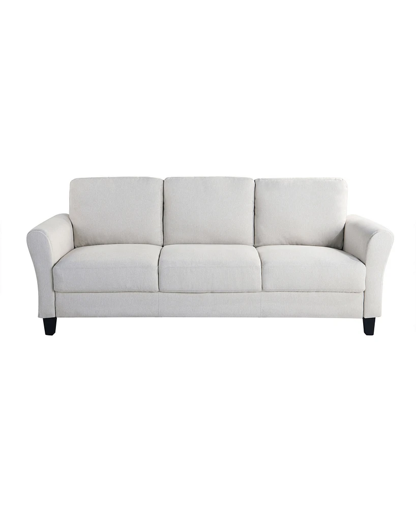 Lifestyle Solutions 80.3" W Microfiber Wilshire Sofa with Rolled Arms