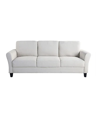 Lifestyle Solutions 80.3" W Microfiber Wilshire Sofa with Rolled Arms