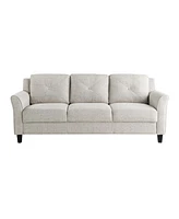 Lifestyle Solutions 78.7" W Polyester Harvard Sofa with Curved Arms