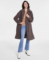 Bcbgmaxazria Petite Notched-Collar Teddy Coat