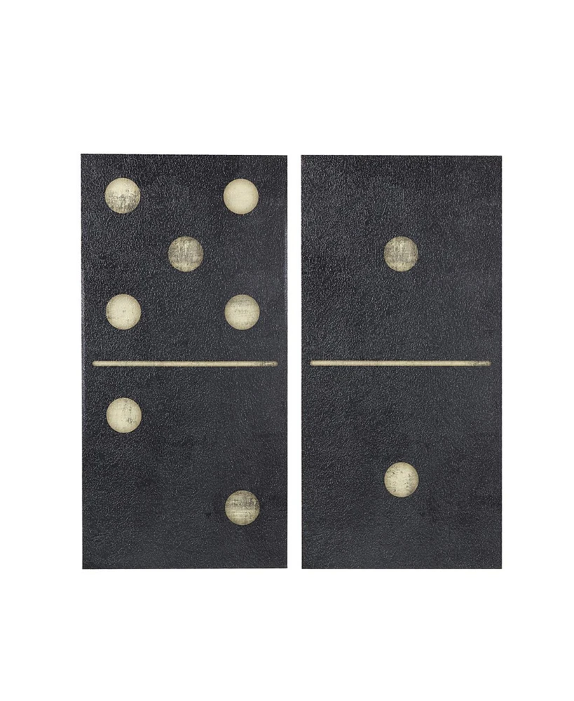 Streamdale Furniture Two Black Dominos 2-Piece Canvas Wall Art Set