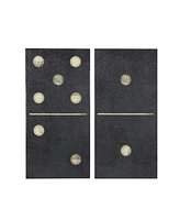 Streamdale Furniture Two Black Dominos 2-Piece Canvas Wall Art Set