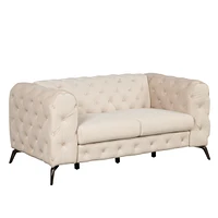 Simplie Fun 63" Velvet Upholstered Loveseat Sofa, Modern Loveseat Sofa With Button Tufted Back