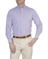 Men's Mini Gingham Cotton Stretch Long Sleeve Shirt