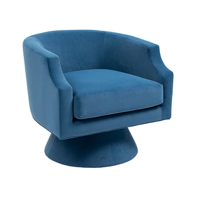 Simplie Fun Velvet Swivel Barrel Chairs for Living Room or Office