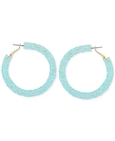 Guess Large Crushed Stone Hoop Earrings, 2.12"