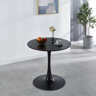 Simplie Fun Tulip Table Mid-century Dining Table for 2-4 People With Round Mdf Table Top, Pedestal