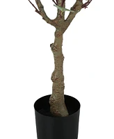 Monarch Specialties 46" Indoor Artificial Floor Eucalyptus Tree with Black Pot