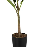 Monarch Specialties 40" Indoor Artificial Floor Rubber Tree with Black Pot