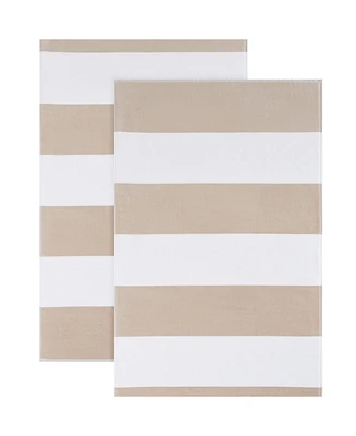 Calvin Klein Poolside Terry Yarn Dyed Stripe Beach Towel 2-Pc. Set, 70" x 40"