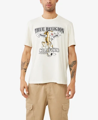 True Religion Men's Short Sleeve Relaxed Tiger Tee