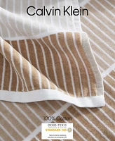 Calvin Klein Blocked Terry Yarn Dyed Stripe Beach Towel Set, 68" x 36"