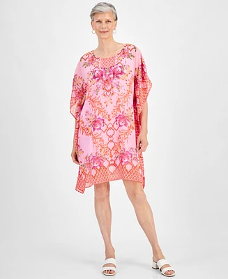 Jm Collection Women's Embellished Printed Caftan Dress, Created for Macy's