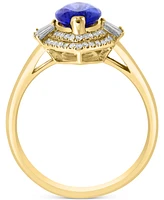 Effy Tanzanite (1-3/4 ct. t.w.) & Diamond (1/3 ct. t.w.) Marquise Halo Ring in 14k Gold