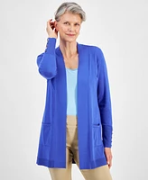 Jm Collection Women's Button-Sleeve Flyaway Cardigan, Created for Macy's