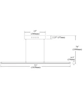 Dainolite 0.75" Metal Array 56W Led Horizontal Pendant with Diffuser