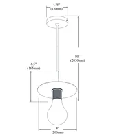 Dainolite 6.5" Metal Roswell 1 Light Pendant