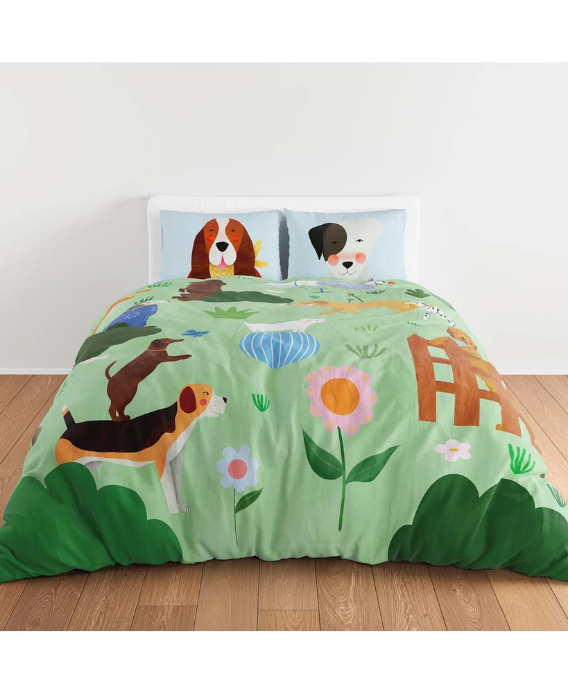 At the Dog Park 100% Cotton Duvet & Pillowcase Set