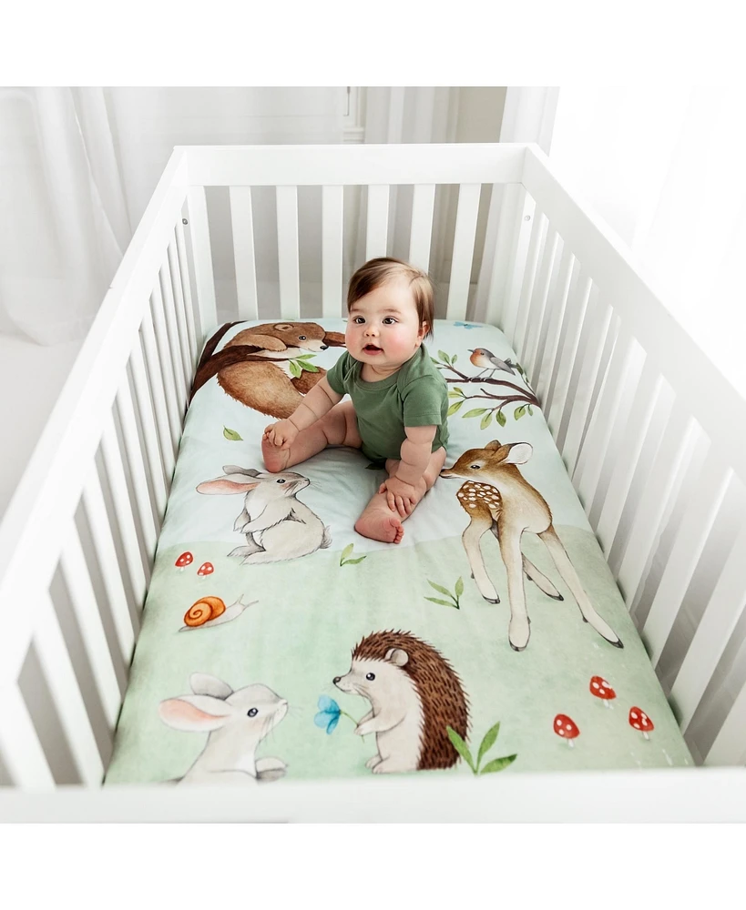 Enchanted Forest Cotton Sateen Fitted Crib Sheet
