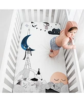 Rookie Humans The Moon s Birthday Cotton Sateen Fitted Crib Sheet