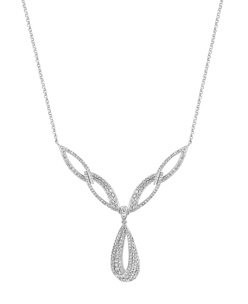 Effy Diamond Teardrop Fancy 17" Collar Necklace (2-1/5 ct. t.w.) in 14k White Gold