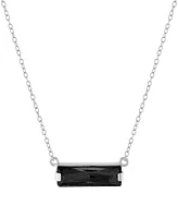 Giani Bernini Crystal Rectangle Solitaire 18" Pendant Necklace Sterling Silver, Created for Macy's