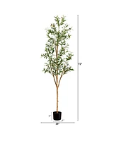 Nearly Natural 6ft. Artificial Olive Tree with Natural Trunk