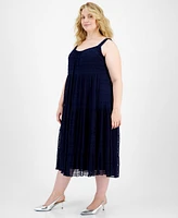 Robbie Bee Plus Lace Scoop-Neck Tiered Dress