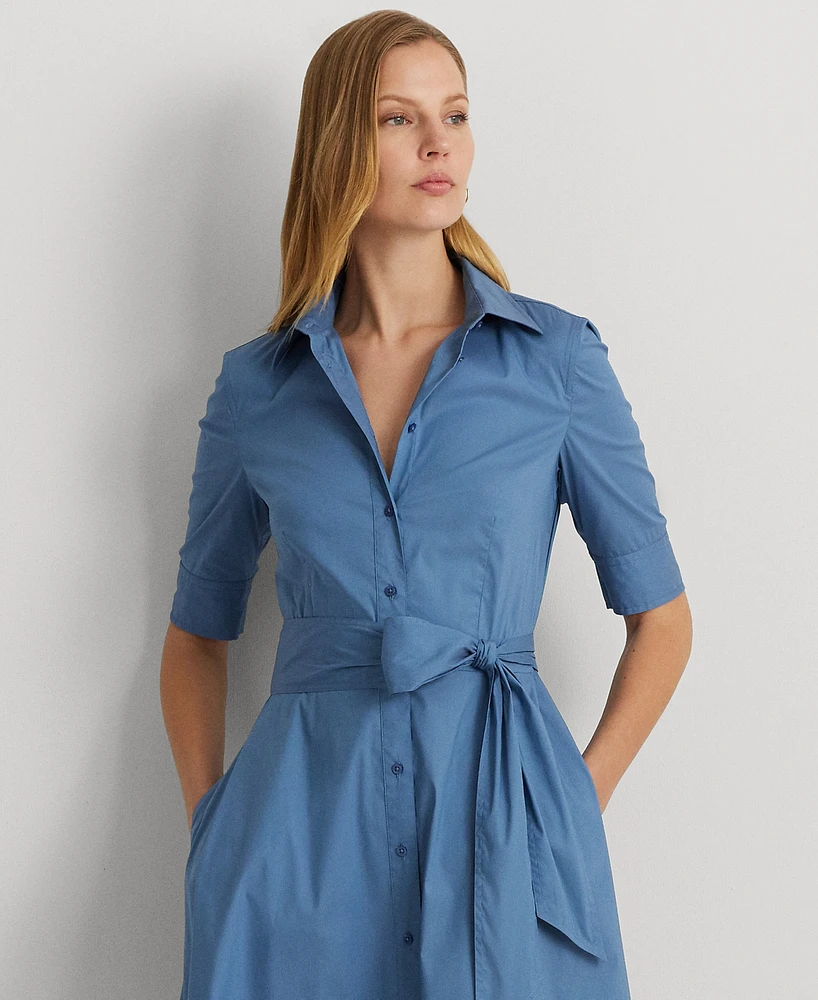 Lauren Ralph Petite Belted Fit & Flare Shirtdress