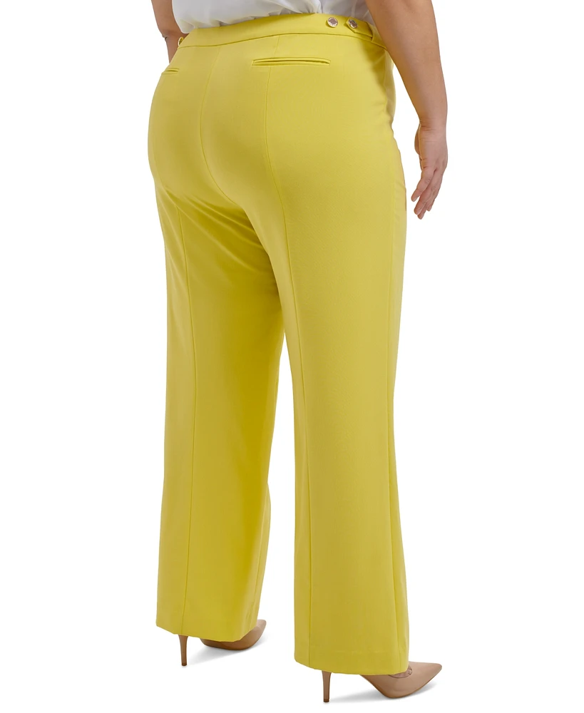 Calvin Klein Plus Lux Highline Tab-Waist Pants