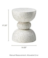 Glitzhome Multi-functional Faux Terrazzo Garden Stool or Plant Stand or Accent Table