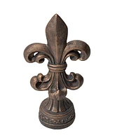 Glitzhome Bronze Standing Fleur De Lis Garden Statue