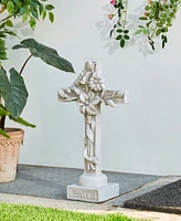 Glitzhome Holy Cross with Lily Garden Statue