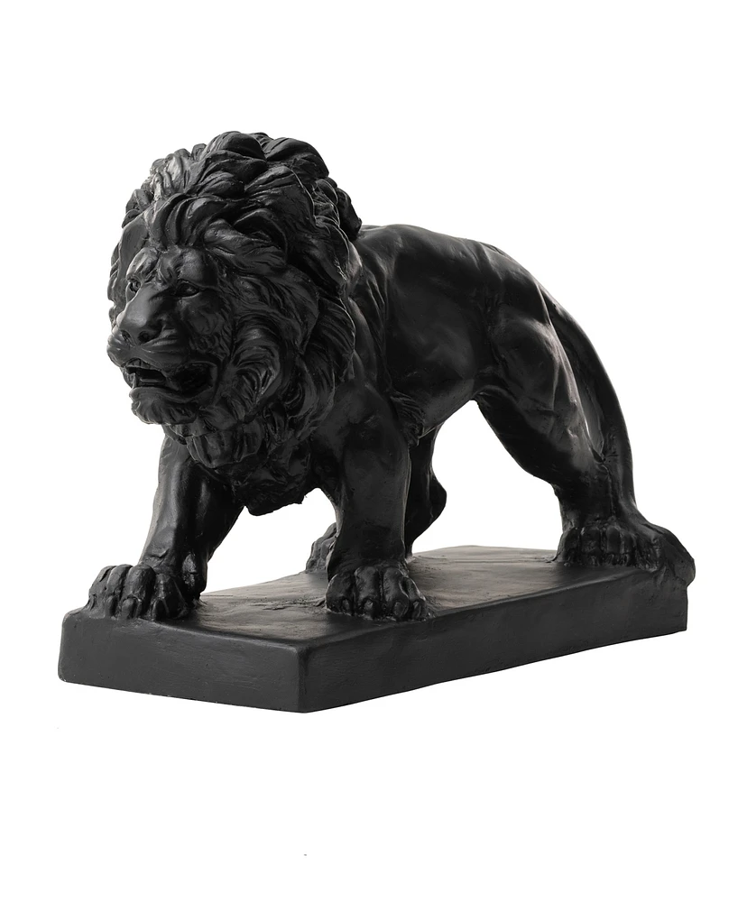 Glitzhome Black Walking Lion Garden Statue