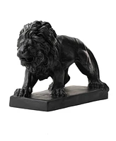 Glitzhome Black Walking Lion Garden Statue