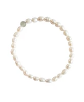seree Isa - Pearl and green jade bracelet
