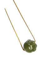 seree Cat paw - Green jade necklace