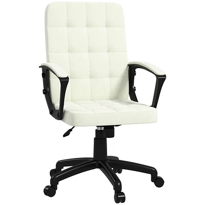 Simplie Fun Cream White Swivel Office Chair - Adjustable Height