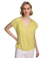 Calvin Klein Women's Short Sleeve Textured Blouse