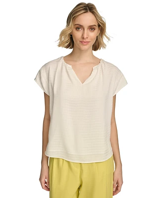 Calvin Klein Women's Short Sleeve Textured Blouse