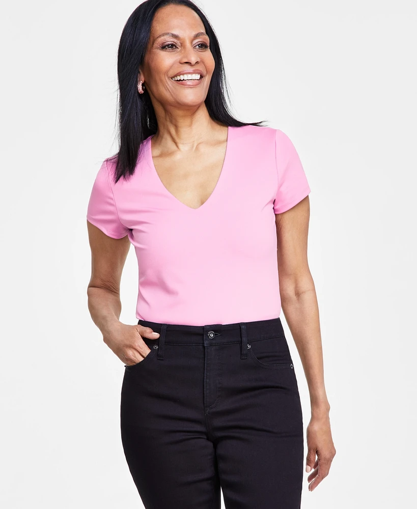 I.n.c. International Concepts Women's V-Neck Bodysuit, Created for Macy's