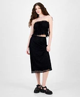 Self Esteem Juniors Lace Tube Top Lace Midi Skirt