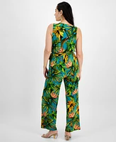 I.n.c. International Concepts Petite Printed Tie-Waist Sleeveless Jumpsuit, Created for Macy's