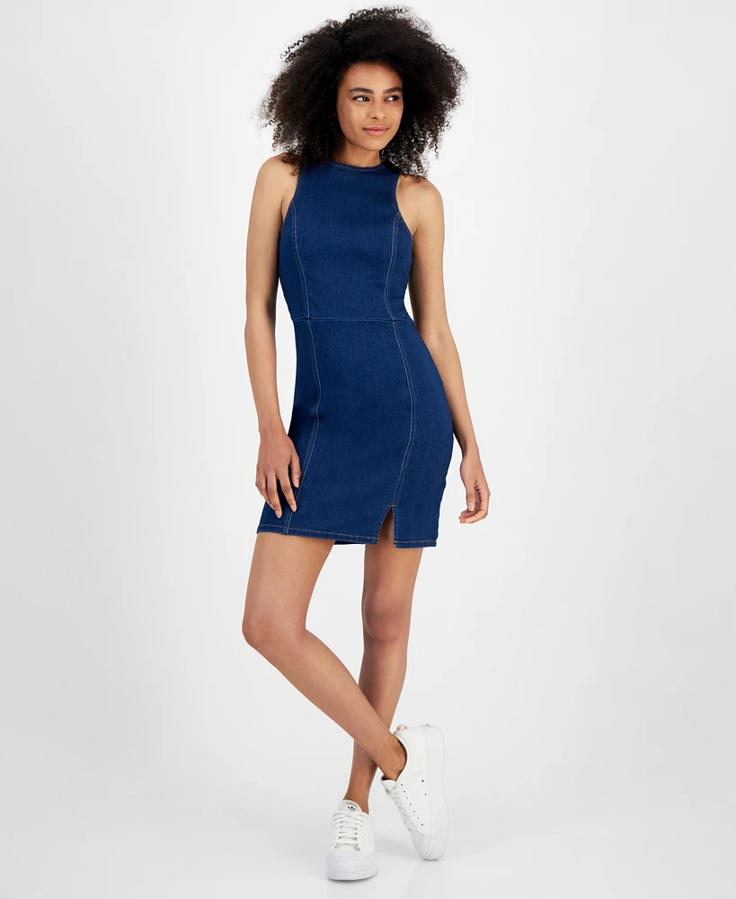 Tinseltown Juniors' Racer Sleeveless Slit-Hem Dress