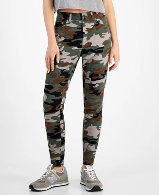 Tinseltown Juniors' Vintage Camo High-Rise Skinny Jeans