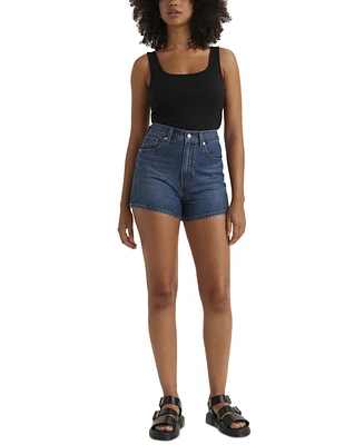 Levi's High-Waisted Distressed Cotton Mom Shorts