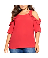 City Chic Plus Size Wild Sleeve Top